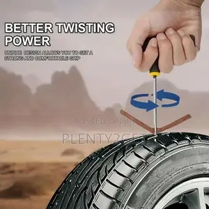 Universal Tire Repair Tool Kit With 5 Rubber Strips and Two Heavy-Duty