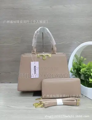 Luxury Bagco Top-Handle Handbag and Matching Purse
