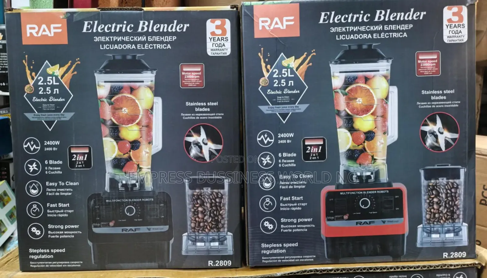 Raf Heavy Duty Blender-Double Cup