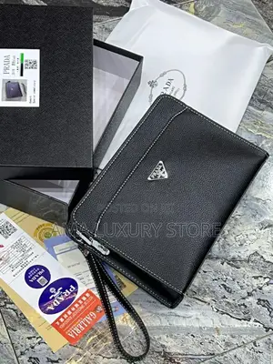 Prada/Mont Blanc Genuine Leather Men's Designer Clutch Purse