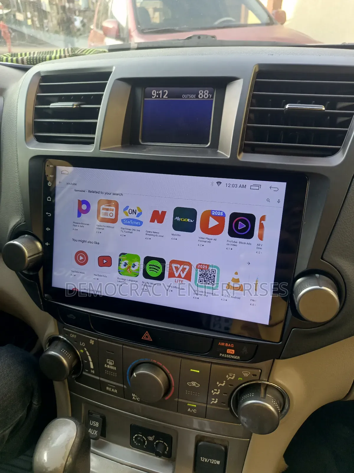 Toyota Highlander (2008/2012) Android Version With GPS (Map)