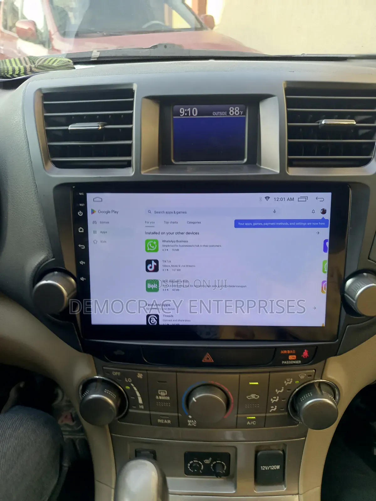 Toyota Highlander (2008/2012) Android Version With GPS (Map)