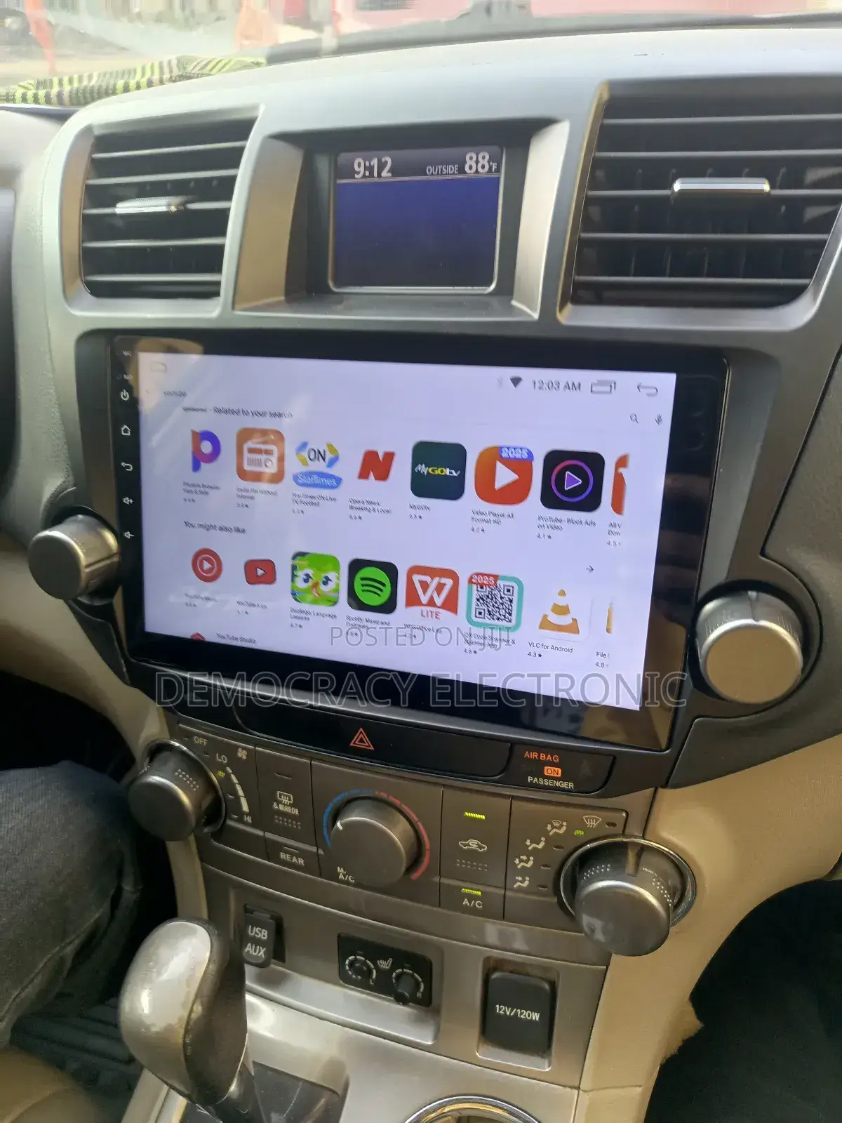 Toyota Highlander (2008/2012) Android Version With GPS (Map)