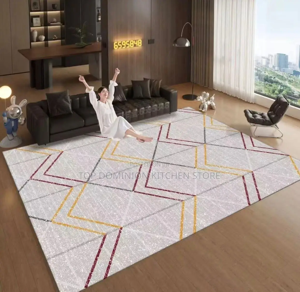 Nordic Geometric Abstract Carpet