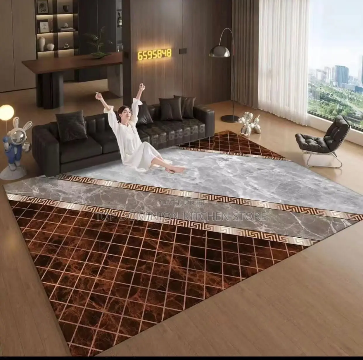Nordic Geometric Abstract Carpet