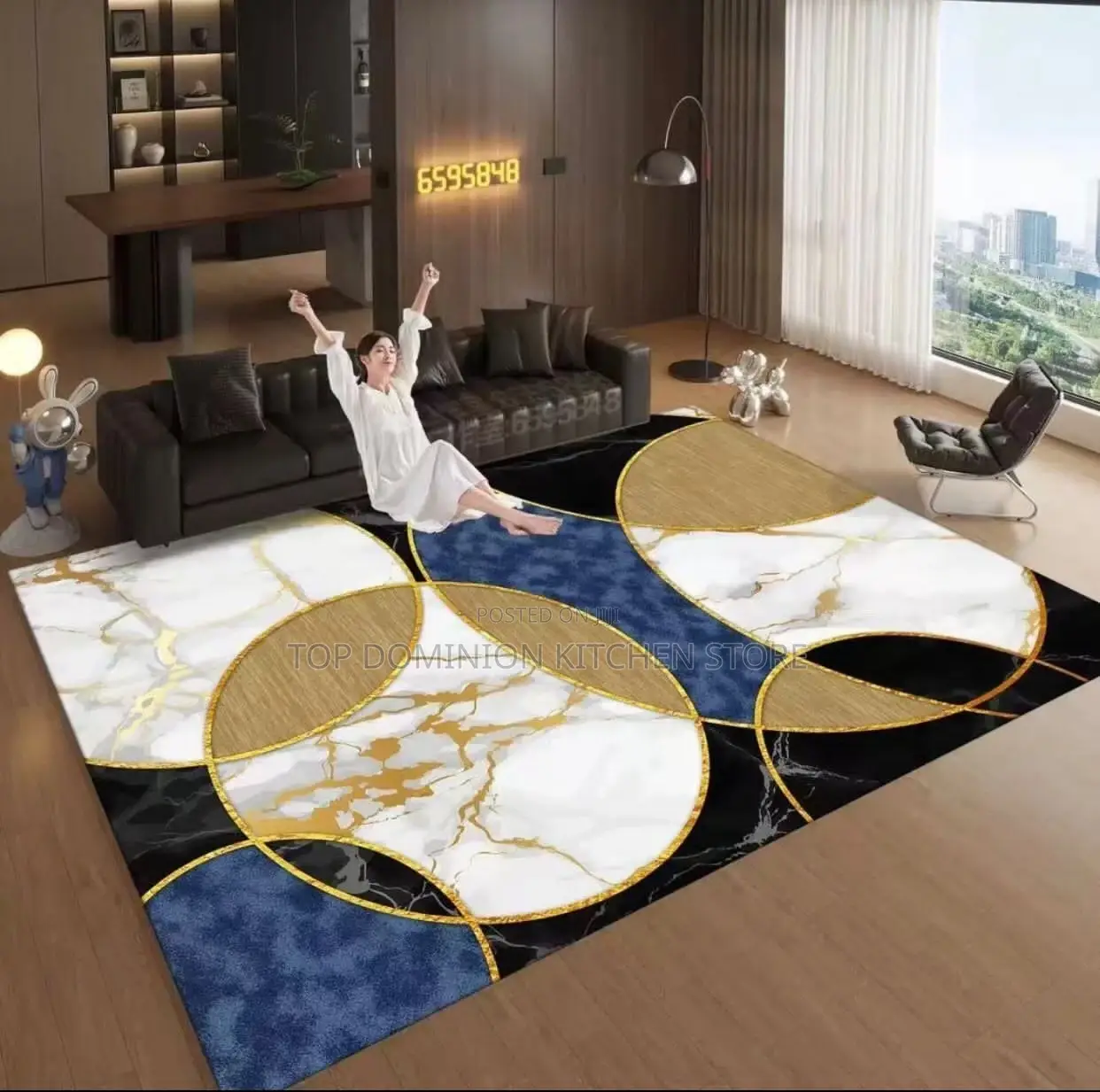 Nordic Geometric Abstract Carpet