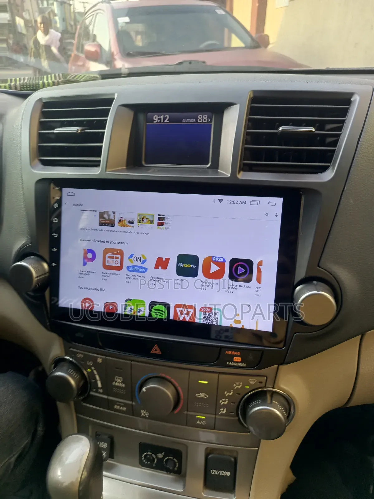Toyota Highlander Android Screen 2008/2011 With GPS Navigation