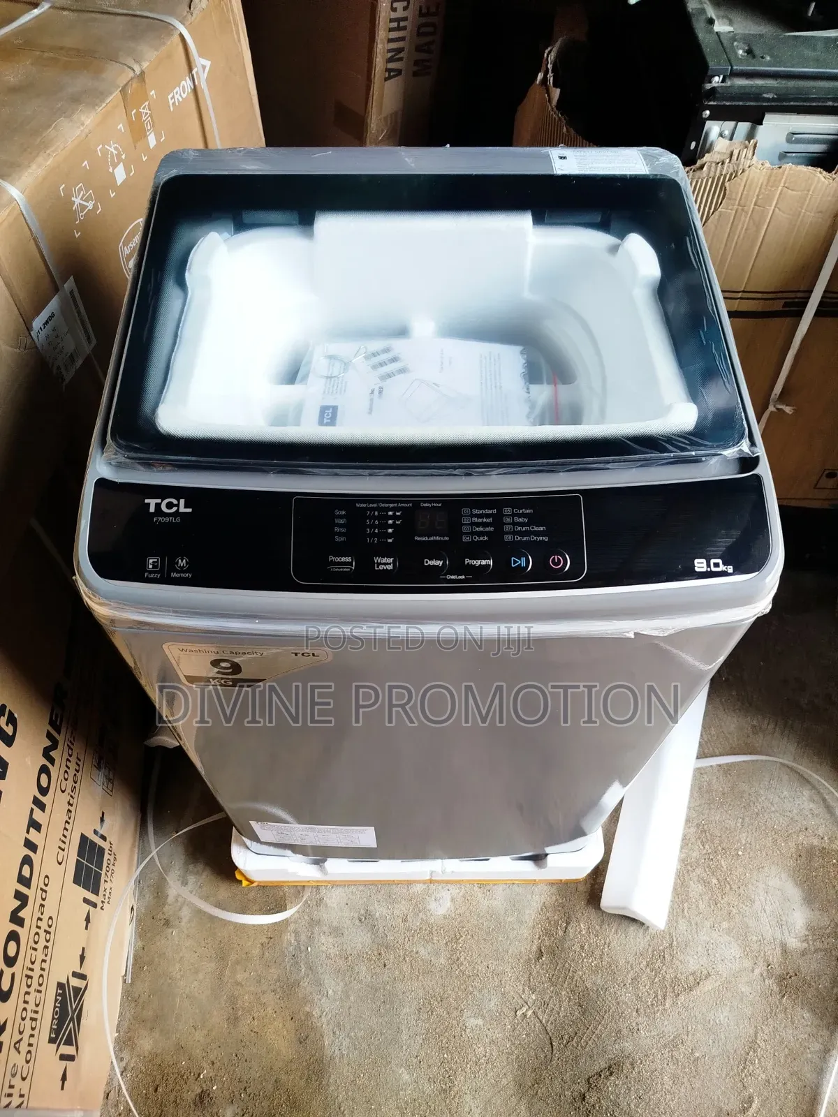 9kg TCL Top Loader Automatic Washing Machine, Silver Color.