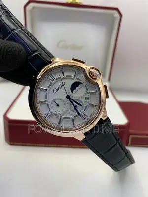 Cartier Chronograph Leather Wrist Watch 