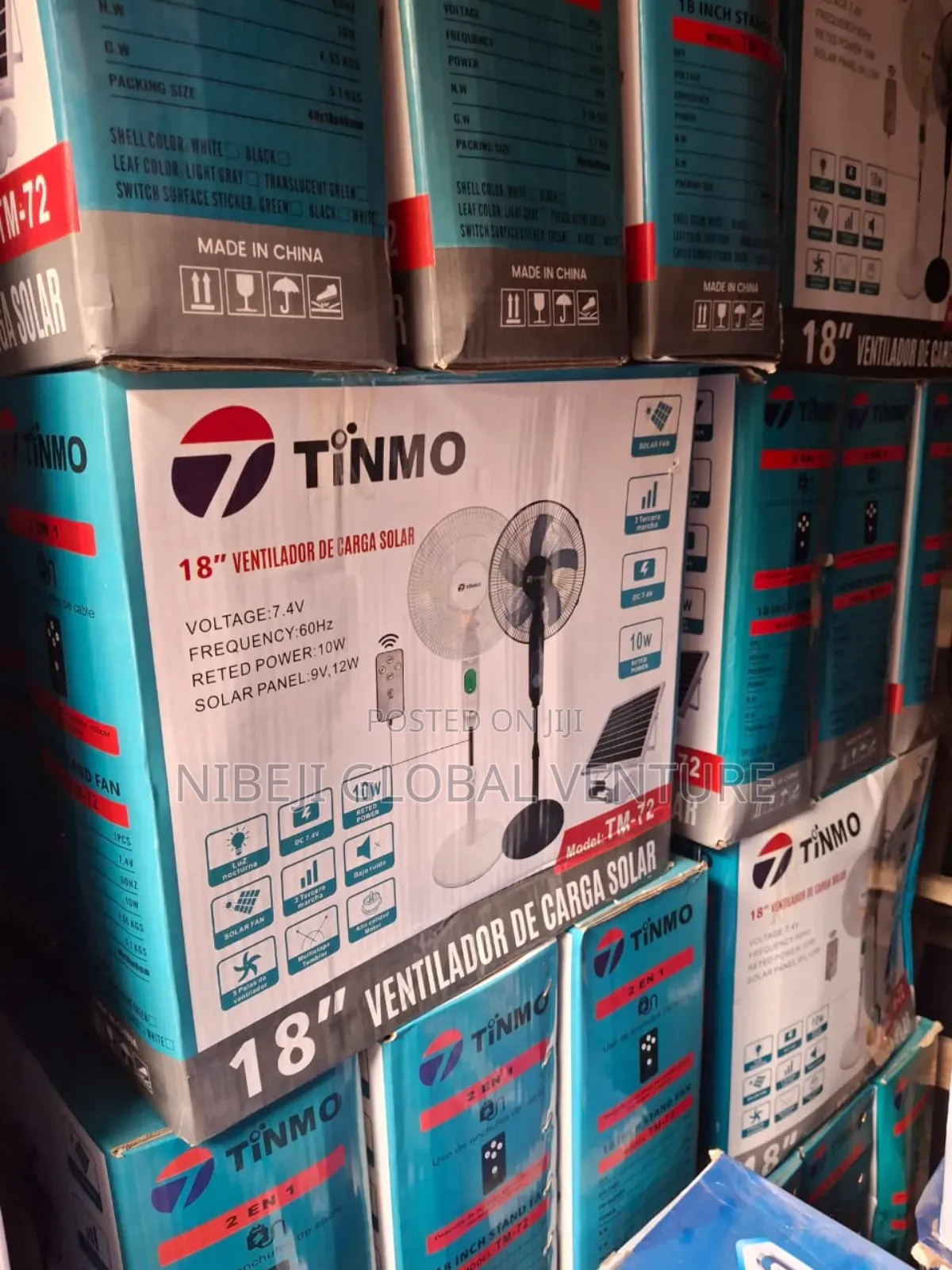 18 Inches Tinmo Rechargeable Solar Panel Fan