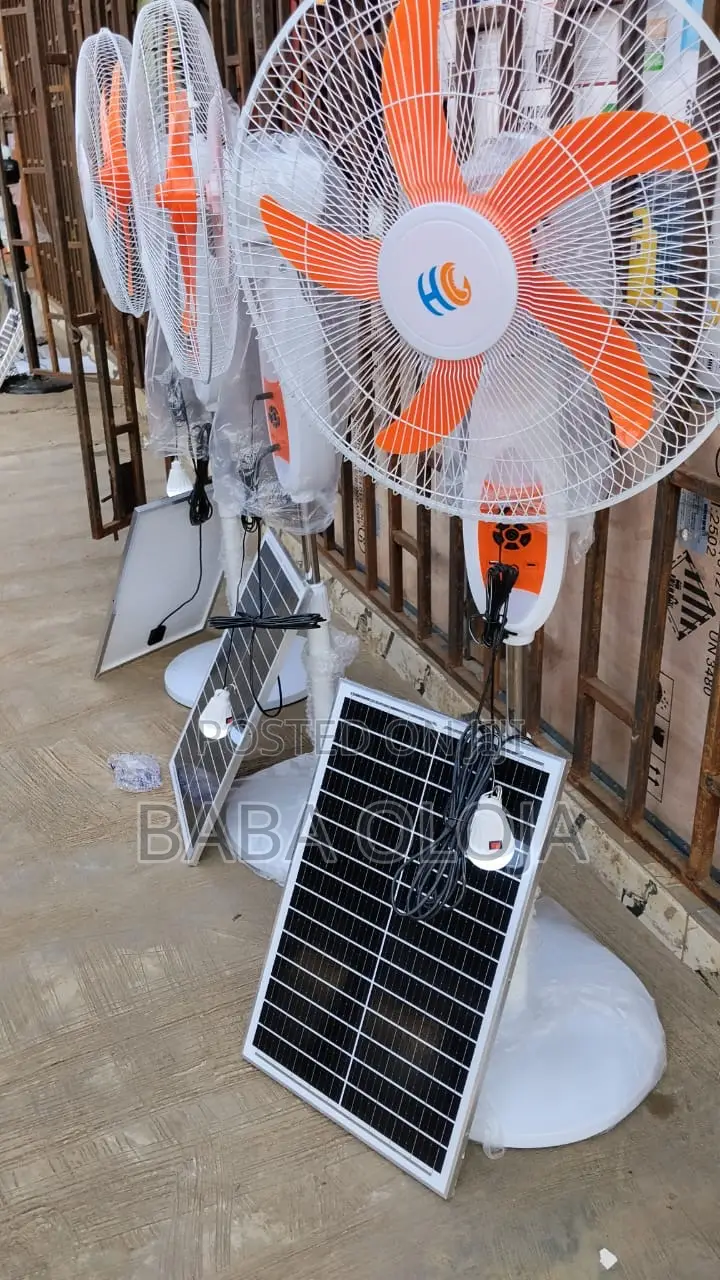  Solar Standing Fan With Panel Bulbs – No Light? No Problem!