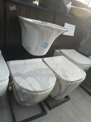 Marble Set of Wall Hung Water Closet With Washing Hand Basin