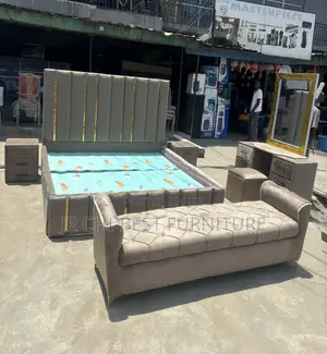 Set of Padded Family Size HDF 6 by 6 Bedframe of Grand Quality