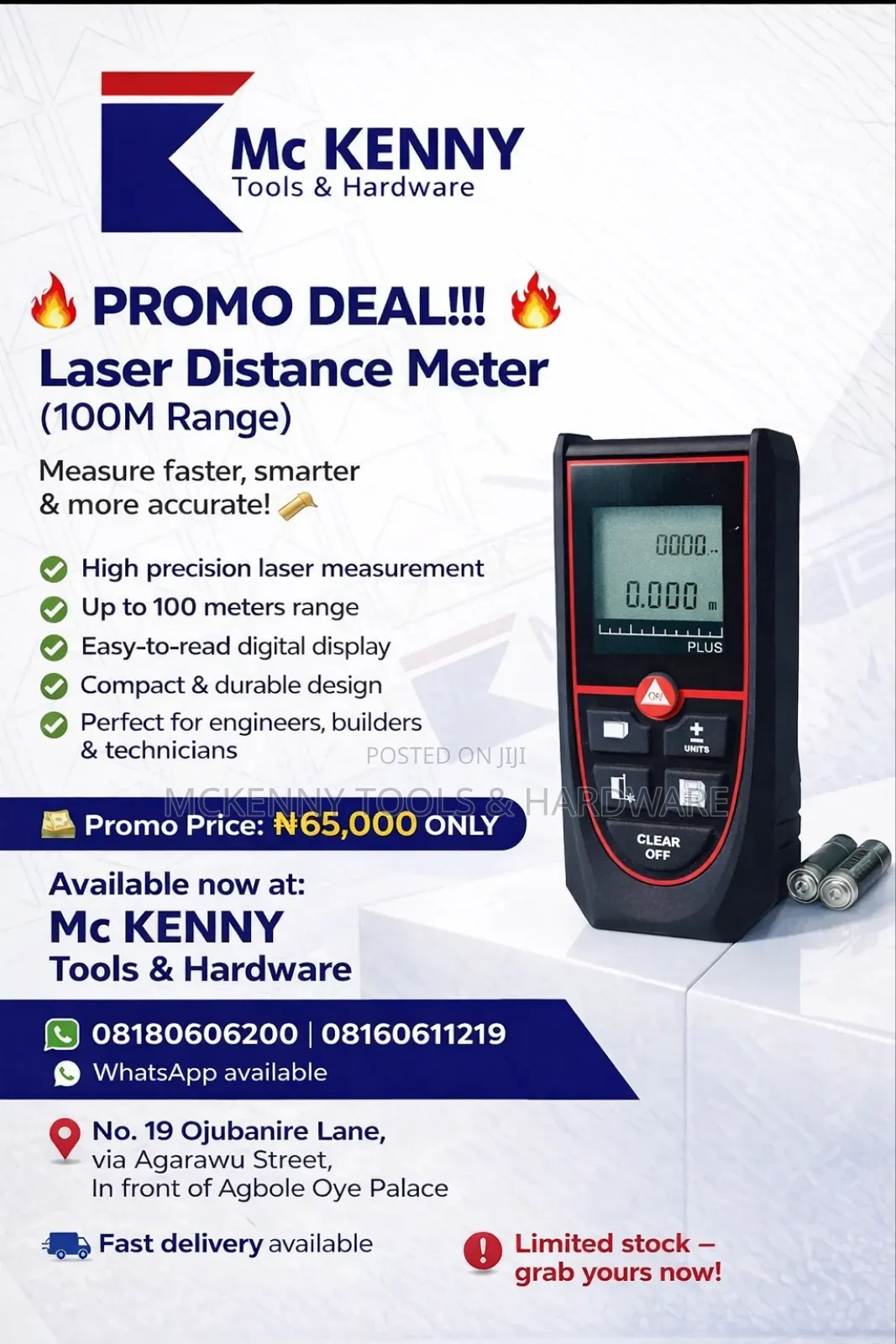 Laser Distance Meter (100m Range)