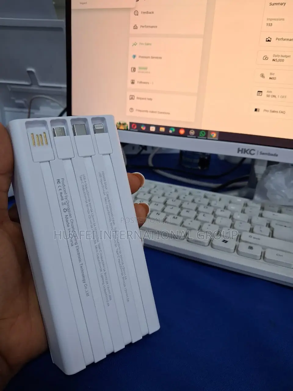 High Capacity Power Bank 4 Built -in Cables Led Display