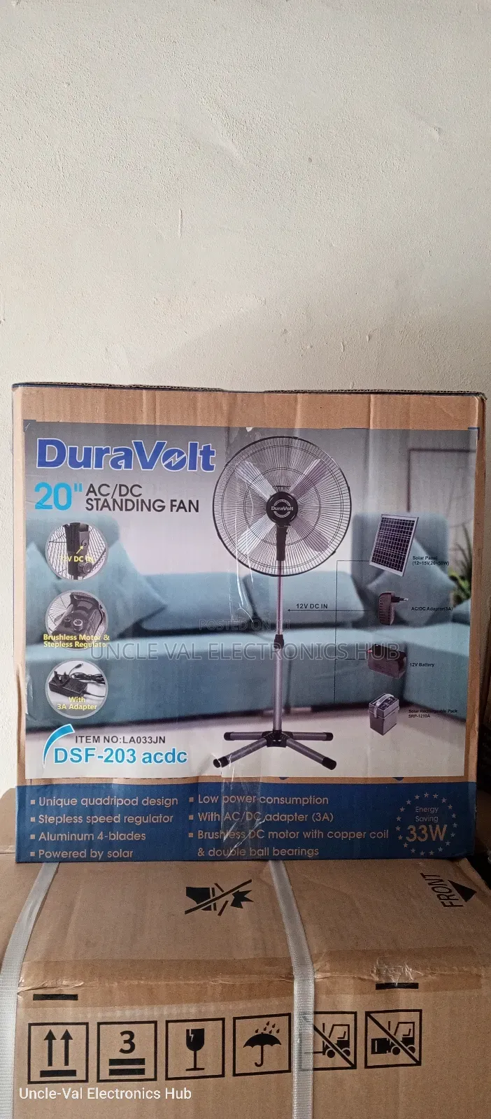 Duravolt 20" Dc Solar/Inverter Fan