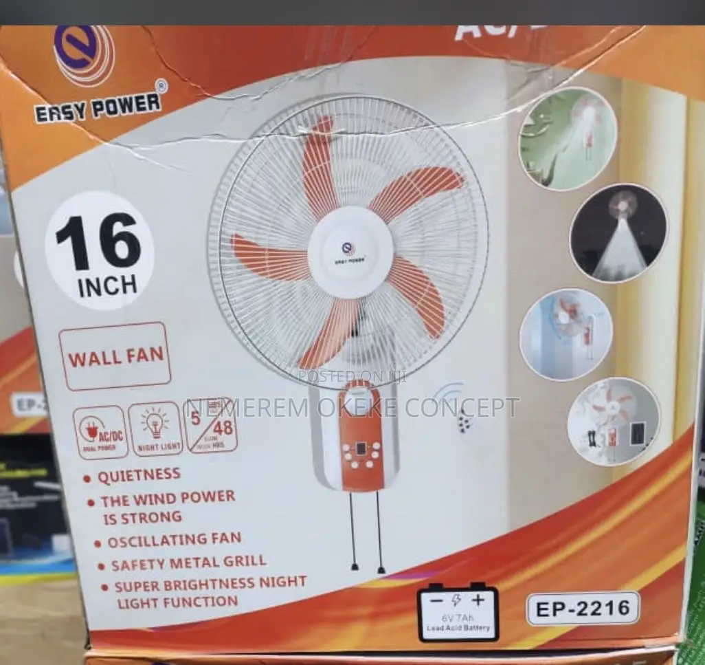 Easy Power 16 Inches Solar Wall Fan