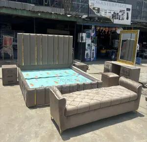 Sublime Set of Quality 6 by 6 Upholstery HDF Wooden Bedframe