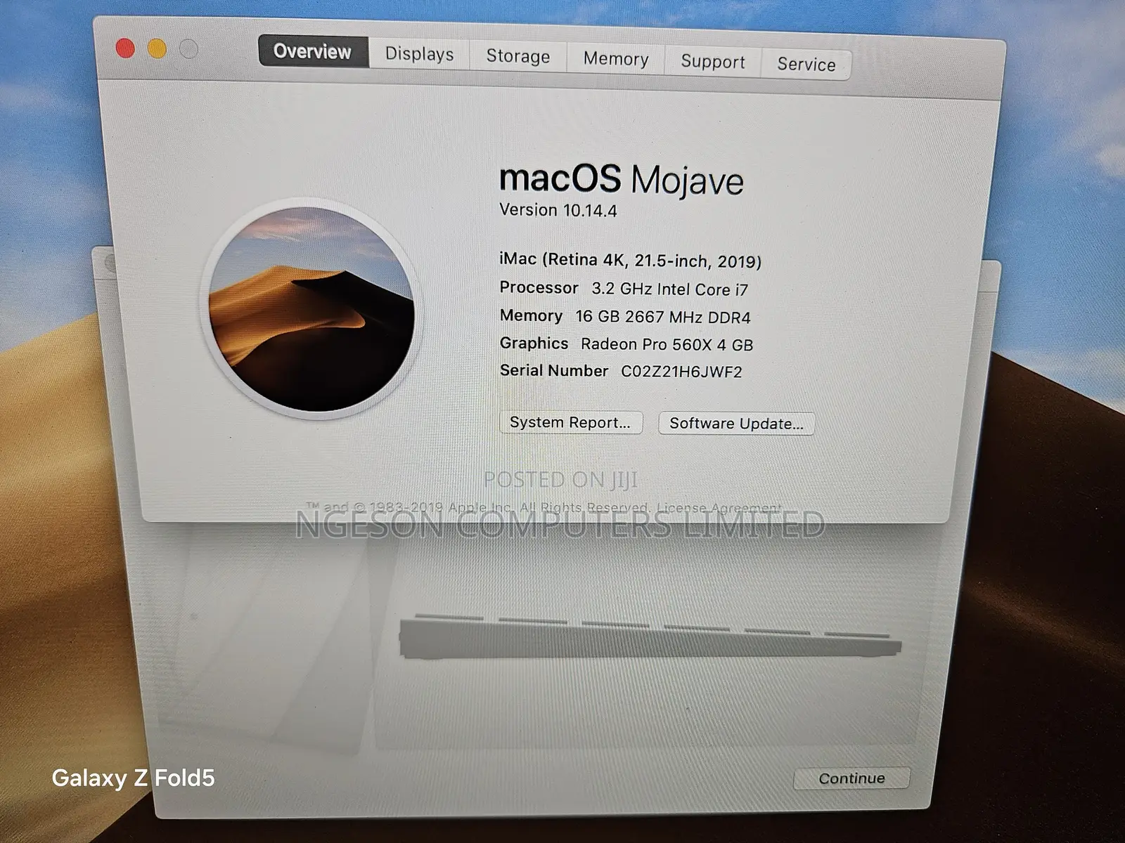 Desktop Computer Apple iMac 16GB Intel Core i7 SSD 512GB
