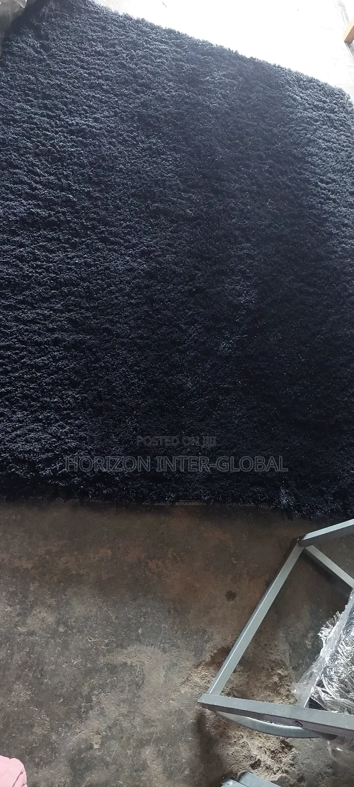 4ft by 5ft Black Centre Rug