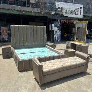 Glorious Quality Set of Upholstery HDF Wooden 6 by 6 Bedframe
