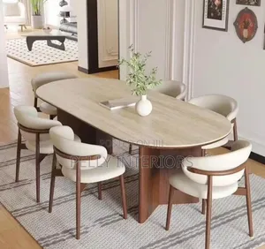 Modern Elegant Dining Table With 6 Chairs