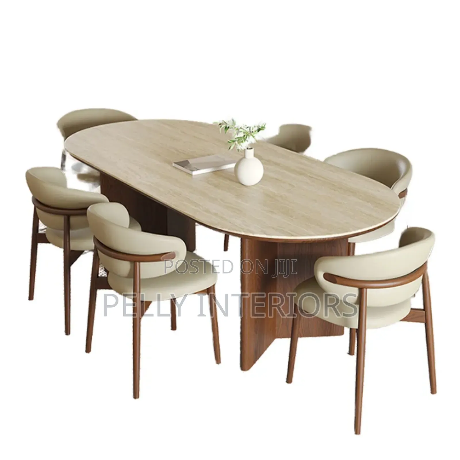 Modern Elegant Dining Table With 6 Chairs
