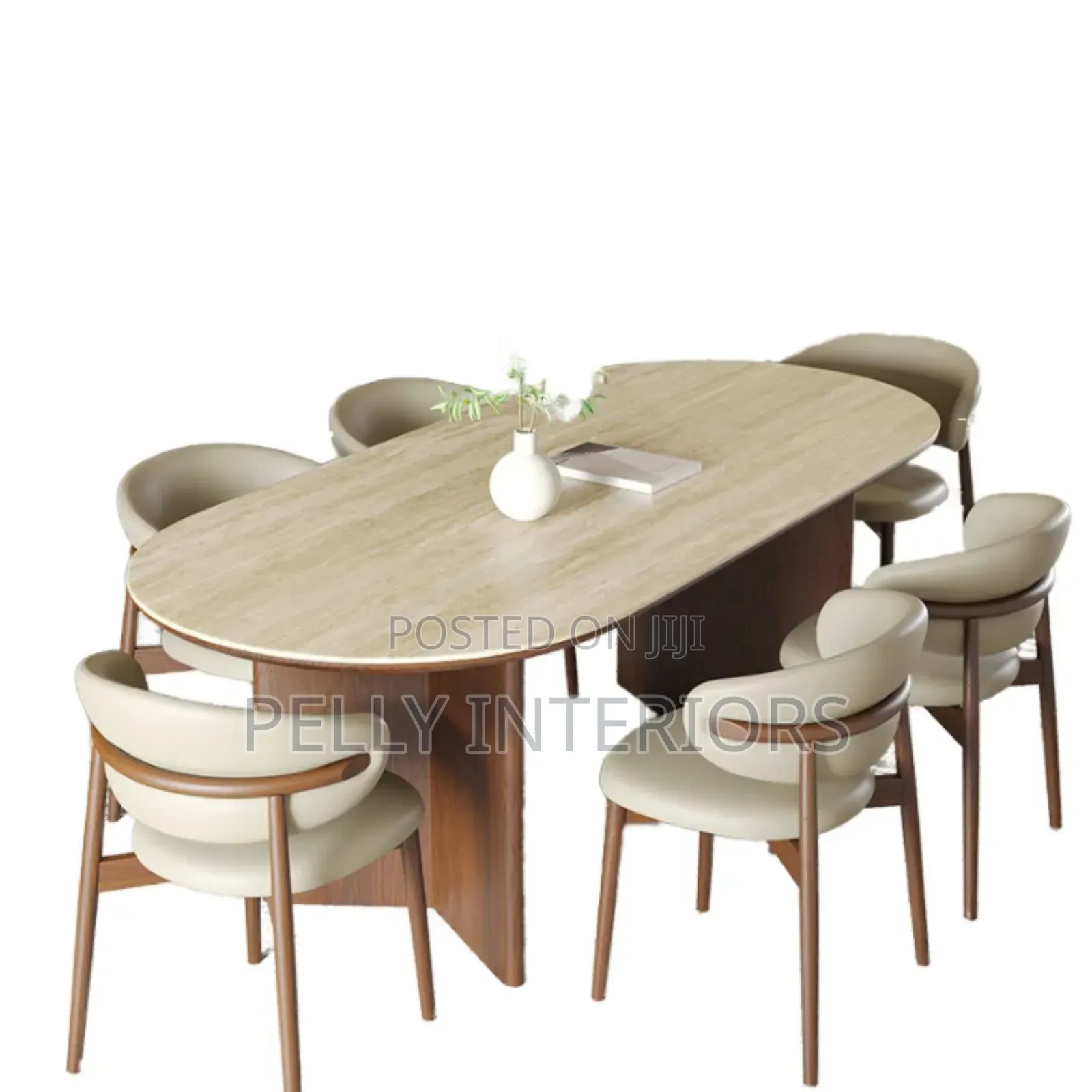 Modern Elegant Dining Table With 6 Chairs