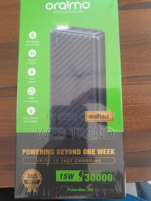 Oraimo 30,000mah Fast Charging Powerbank (15w) Opb-1301