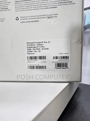 New Laptop Microsoft Surface Pro Copilot+ PC 12 16GB SSD 256GB
