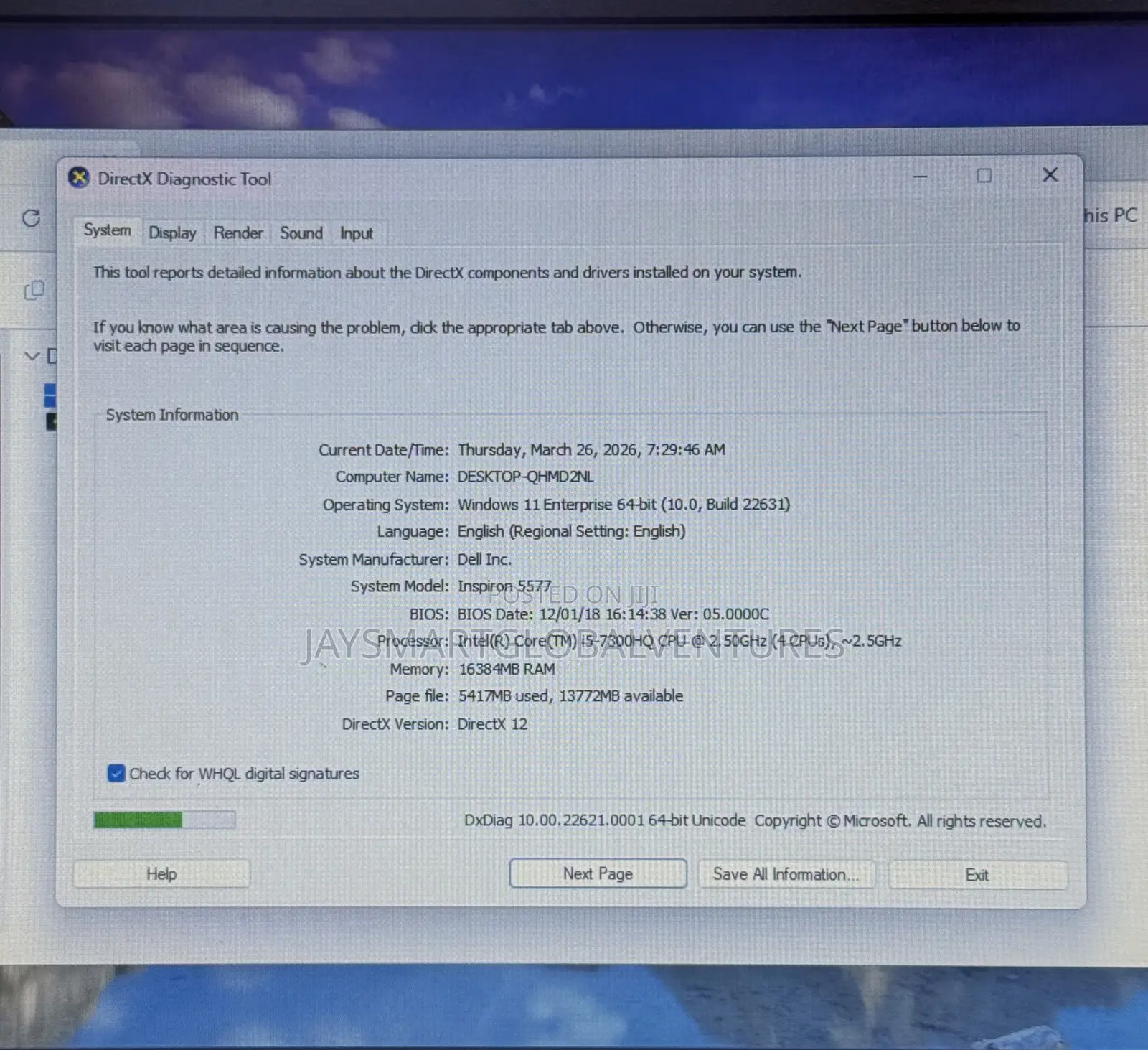 Laptop Dell Inspiron 15 5577 16GB Intel Core i5 SSD 500GB