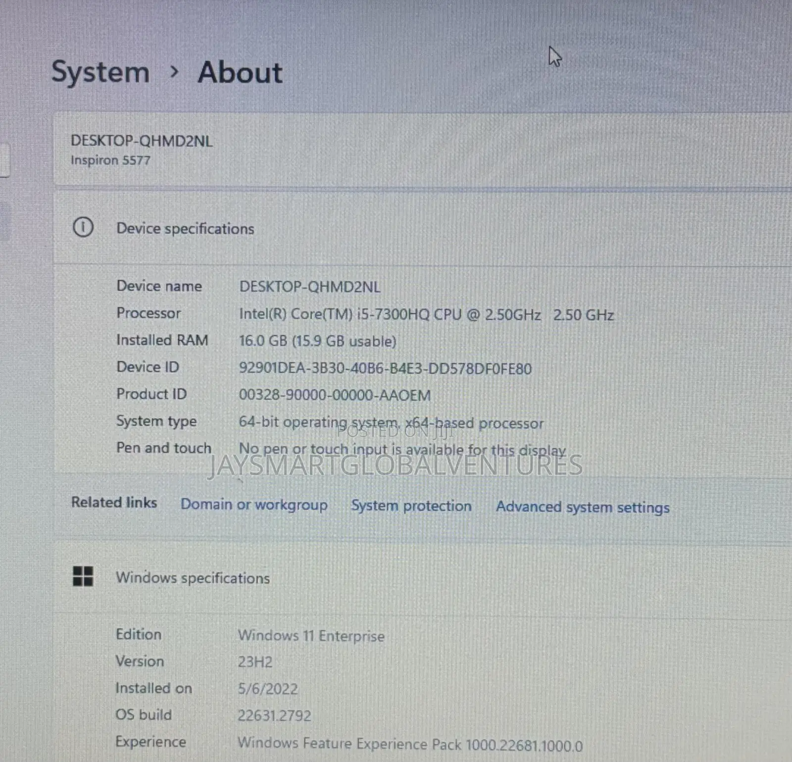 Laptop Dell Inspiron 15 5577 16GB Intel Core i5 SSD 500GB