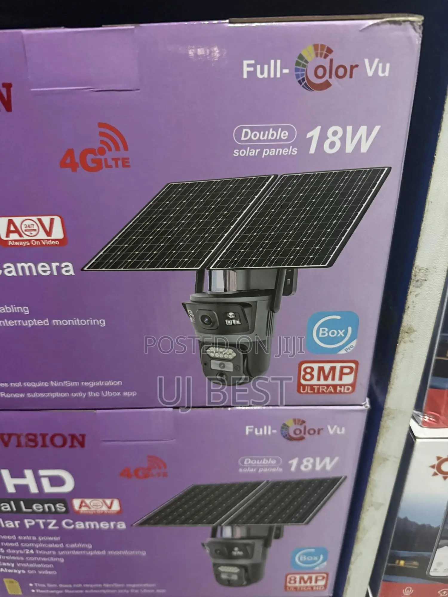 4g Solar PTZ Ubox App 2solar Panels Aov Camera 8mp Camera