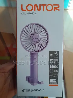 Lontor Rechargeable Mini Fan (Ctl-Mf012-4) - 3 Speed Control