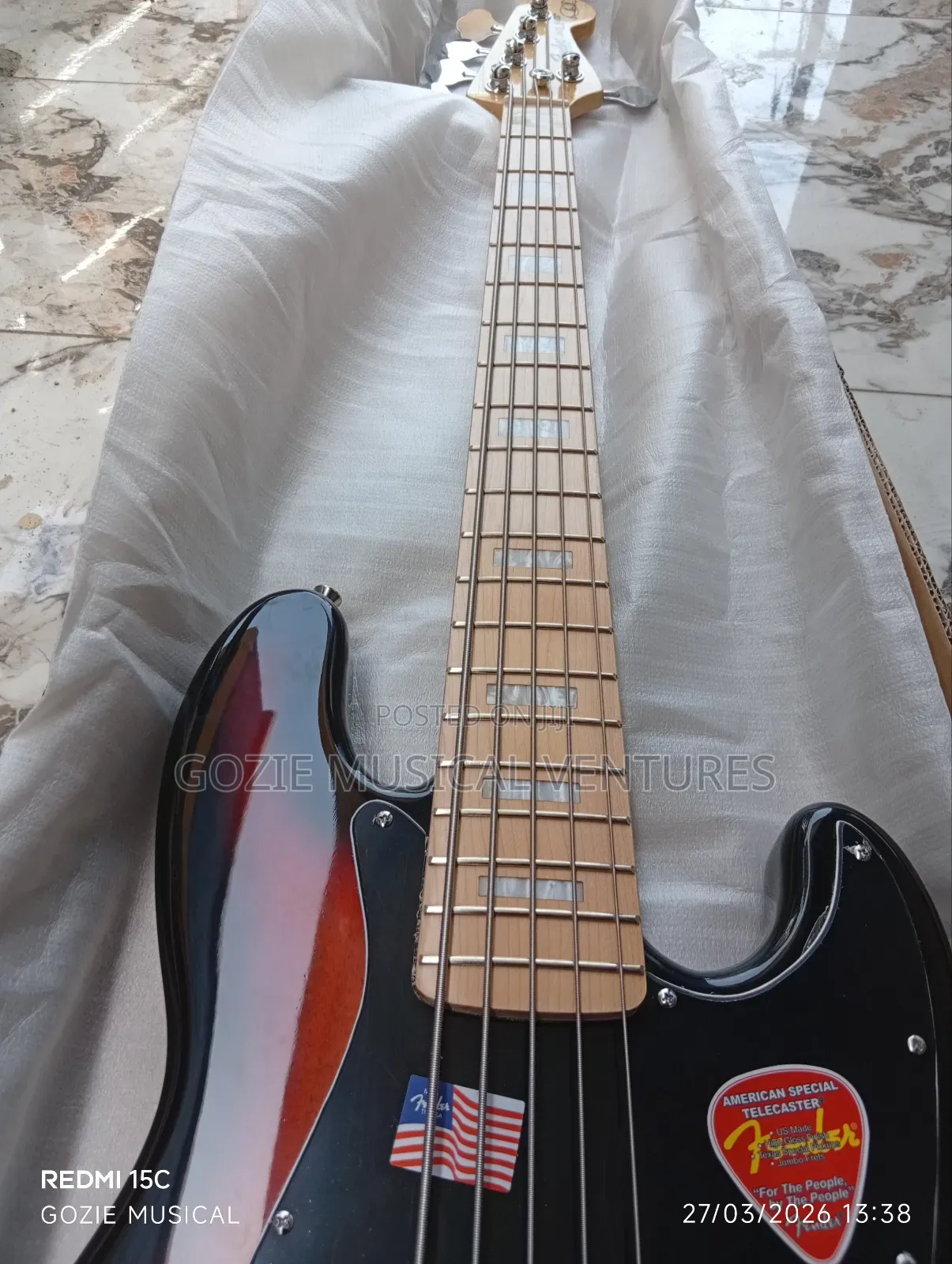 Professional Fender Jazz Bass Guitar Five String Active Red Colour