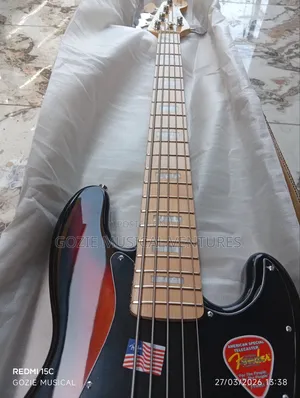 Professional Fender Jazz Bass Guitar Five String Active Red Colour