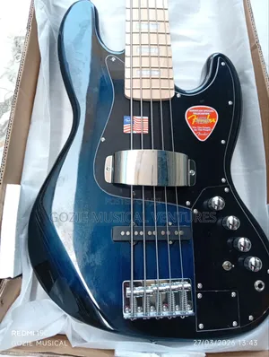 A Very High Quality Fender Jazz Bass Active Five Strings Blue Colour