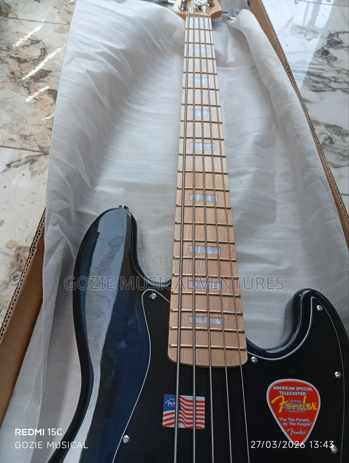 A Very High Quality Fender Jazz Bass Active Five Strings Blue Colour
