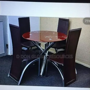 Round Cross-Legged Dining Table by Four Seaters