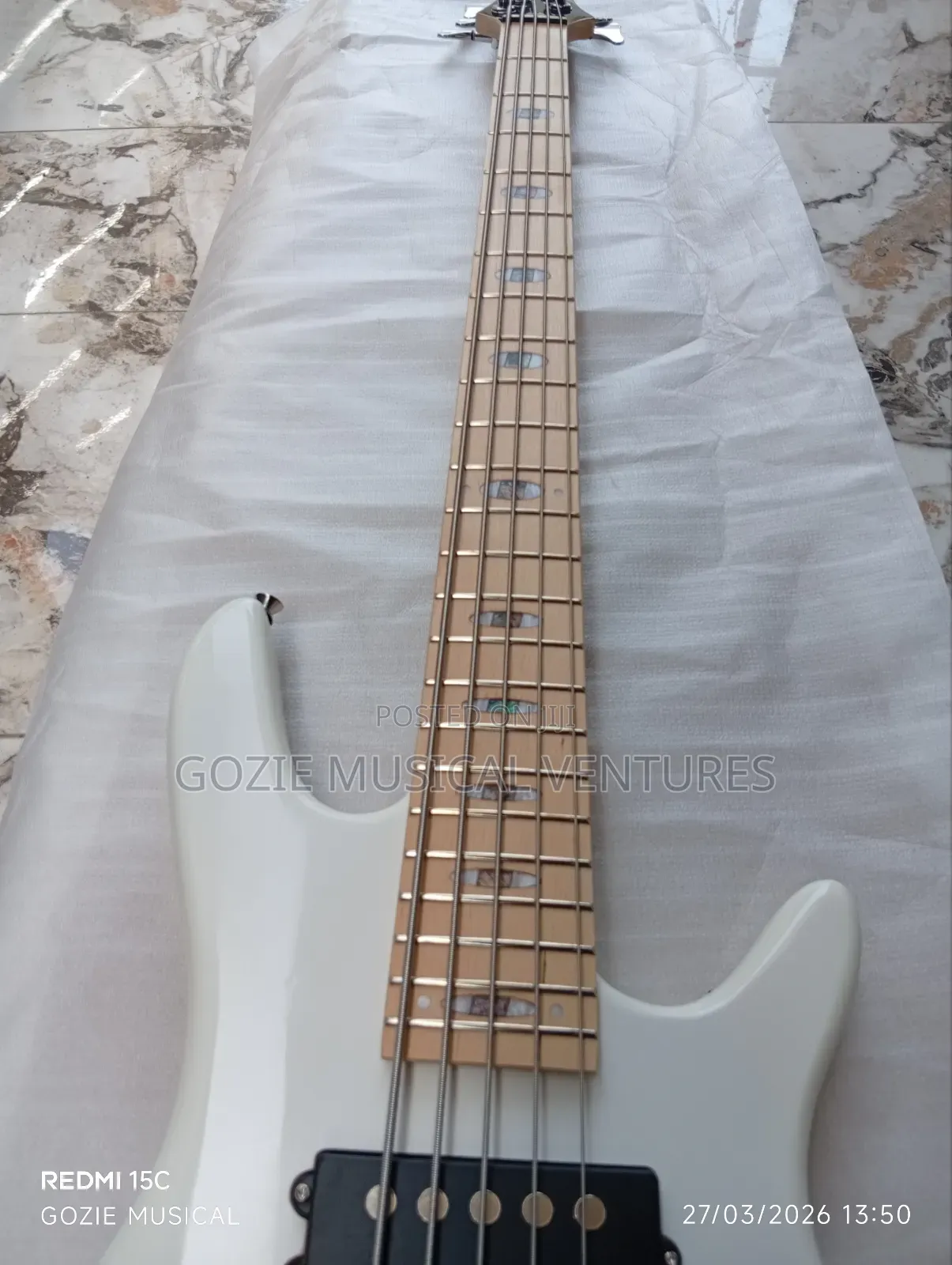 Ibanez Active Bass Guitar Five String White Colour and Any Colours