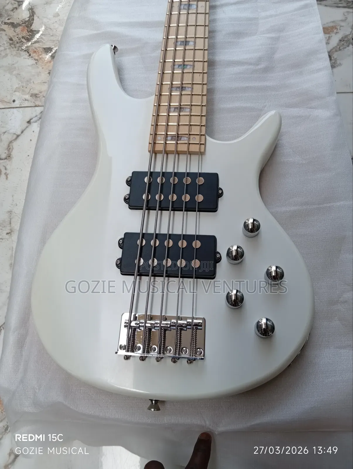 Ibanez Active Bass Guitar Five String White Colour and Any Colours