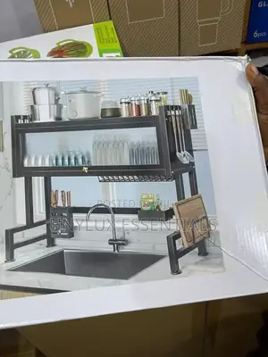 1 Layer Over the Sink Plate Rack With Cover