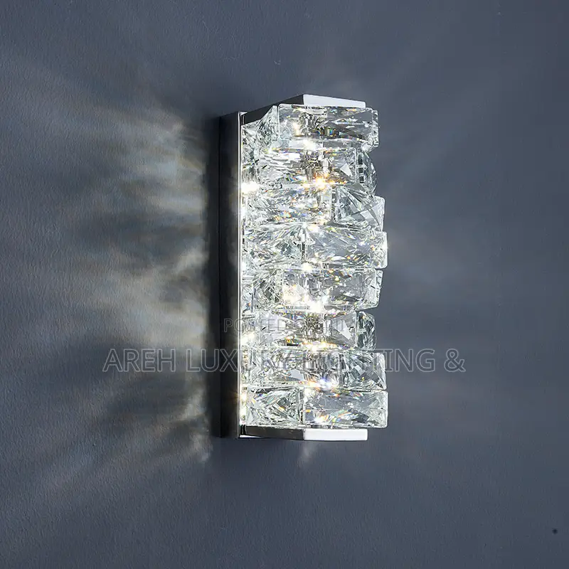 Led Stainless Steel Crystal Wall Lamp Bedroom Bedside Lamp