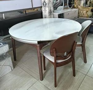 Turkish Adjustable 2 in 1 Marble Dining Table Set With Six Seater