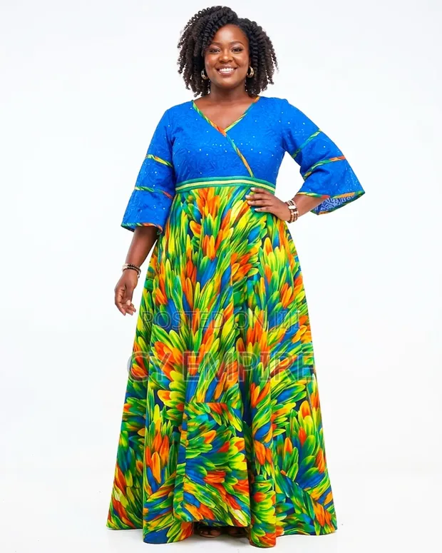 Authentic Ankara Lace Mix Dress for sale - Cy Empire  Price:  28,000 on  Jiji.ng [Ajah]