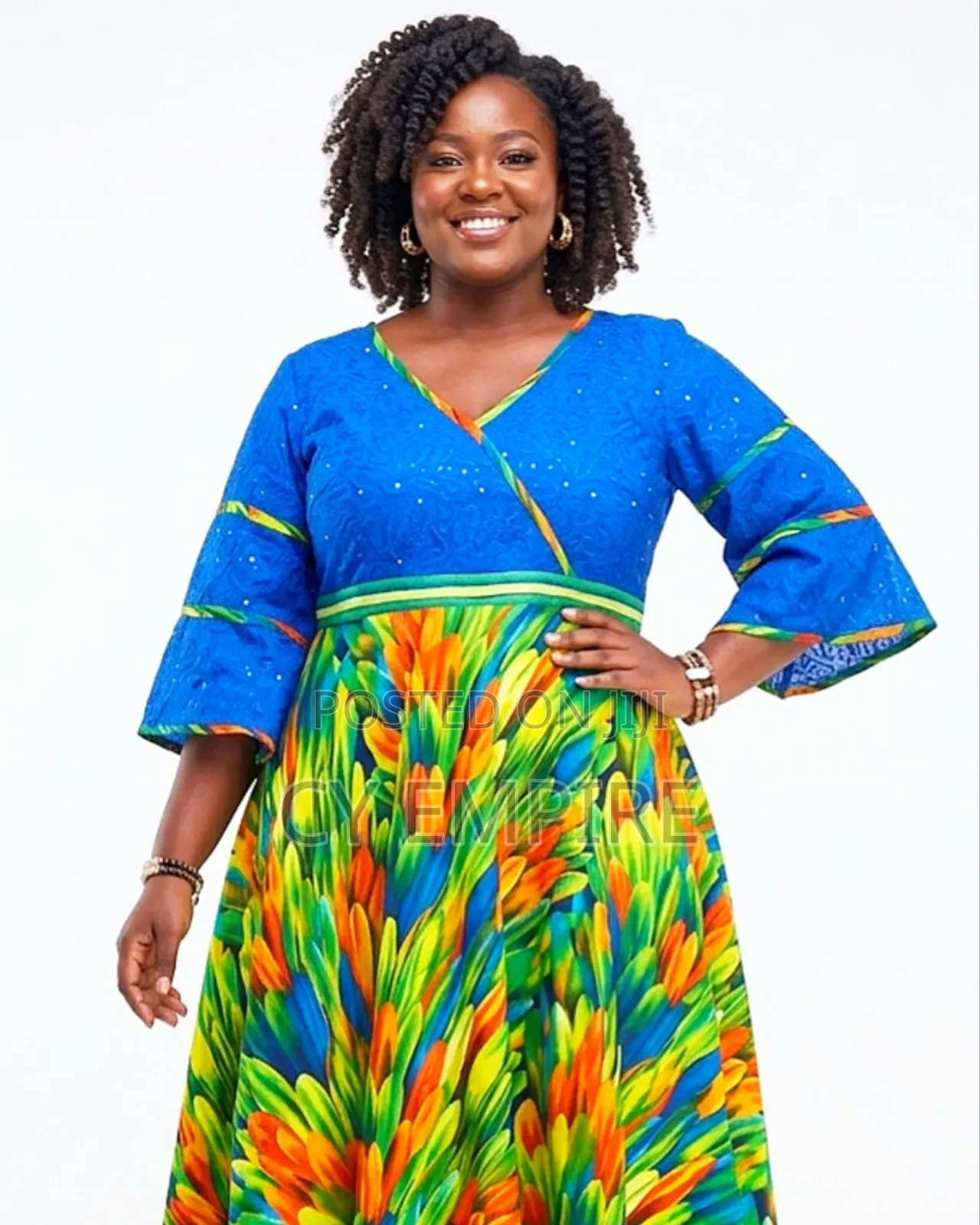 Authentic Ankara Lace Mix Dress