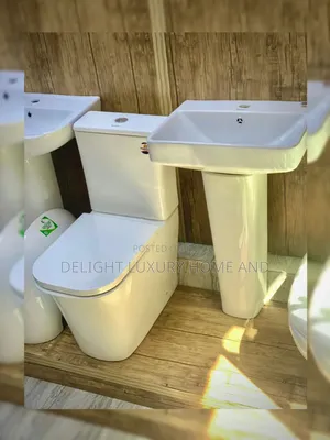 White Wc With Basin and Pedestal