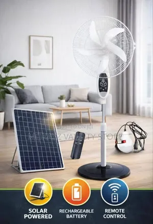 Rechargeable Standing Fan With Remote Control and Bulb