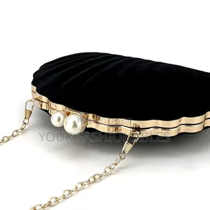 Elegant Velvet Shell Evening Clutch
