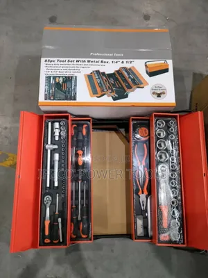 Generic 85-Piece Mechanical Tool Set Housed in a Heavy-Duty